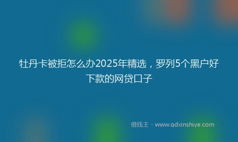 牡丹卡被拒怎么办2025年精选，罗列5个黑户好下款的网贷口子