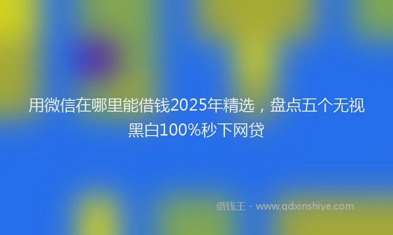 用微信在哪里能借钱2025年精选，盘点五个无视黑白100%秒下网贷