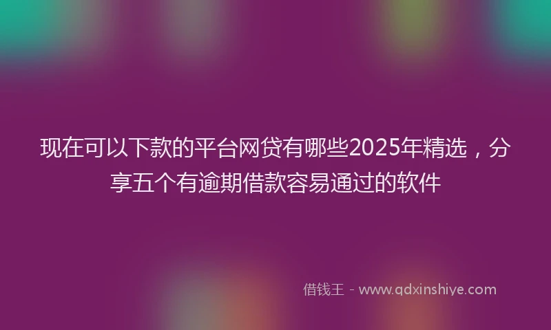 现在可以下款的平台网贷有哪些2025年精选，分享五个有逾期借款容易通过的软件