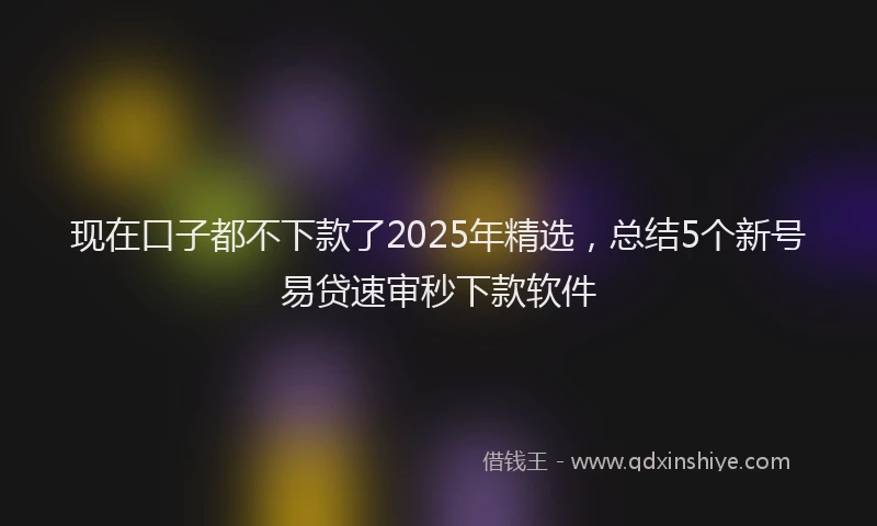 现在口子都不下款了2025年精选，总结5个新号易贷速审秒下款软件
