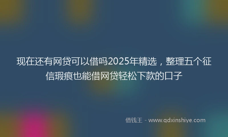 现在还有网贷可以借吗2025年精选，整理五个征信瑕疵也能借网贷轻松下款的口子