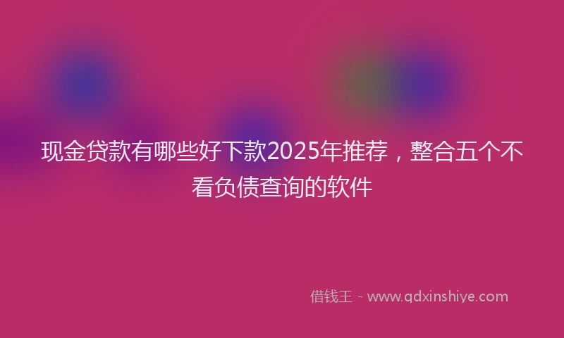现金贷款有哪些好下款2025年推荐，整合五个不看负债查询的软件