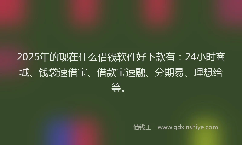 2025年的现在什么借钱软件好下款有：24小时商城、钱袋速借宝、借款宝速融、分期易、理想给等。