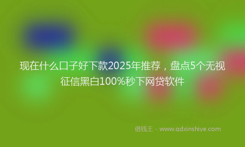 现在什么口子好下款2025年推荐，盘点5个无视征信黑白100%秒下网贷软件