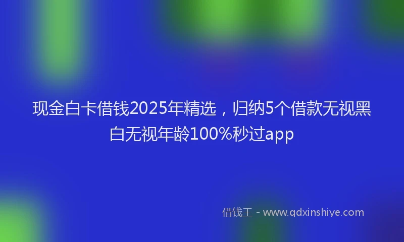 现金白卡借钱2025年精选，归纳5个借款无视黑白无视年龄100%秒过app