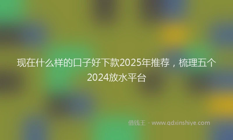 现在什么样的口子好下款2025年推荐，梳理五个2024放水平台