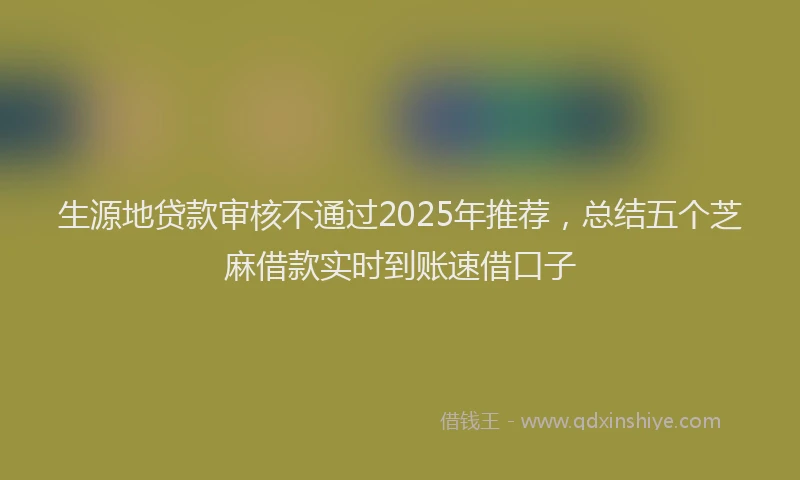 生源地贷款审核不通过2025年推荐，总结五个芝麻借款实时到账速借口子