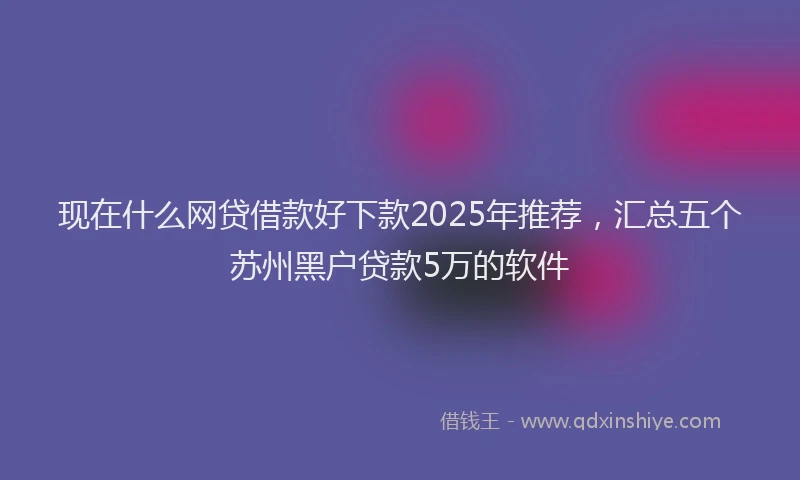 现在什么网贷借款好下款2025年推荐，汇总五个苏州黑户贷款5万的软件