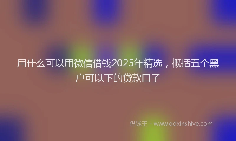 用什么可以用微信借钱2025年精选，概括五个黑户可以下的贷款口子