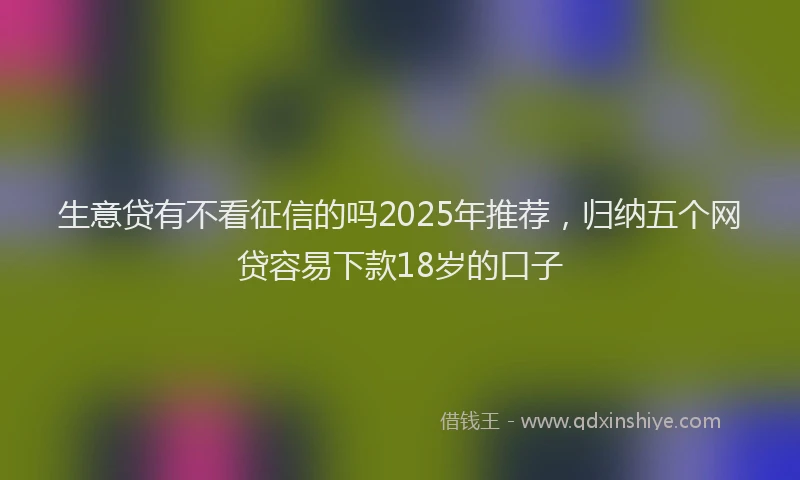 生意贷有不看征信的吗2025年推荐，归纳五个网贷容易下款18岁的口子