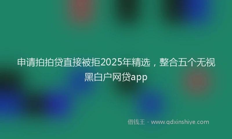 申请拍拍贷直接被拒2025年精选，整合五个无视黑白户网贷app