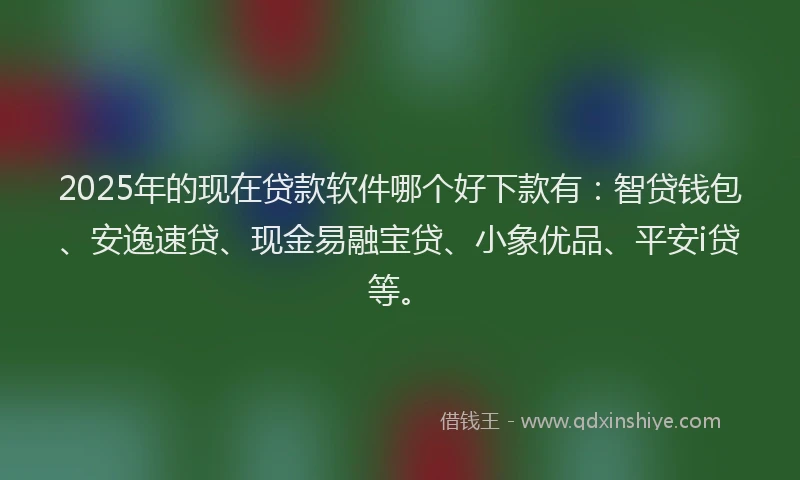 2025年的现在贷款软件哪个好下款有：智贷钱包、安逸速贷、现金易融宝贷、小象优品、平安i贷等。