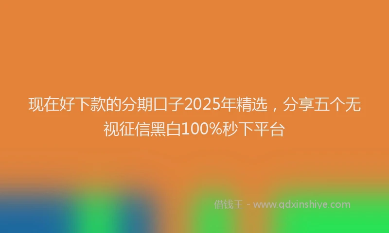 现在好下款的分期口子2025年精选，分享五个无视征信黑白100%秒下平台