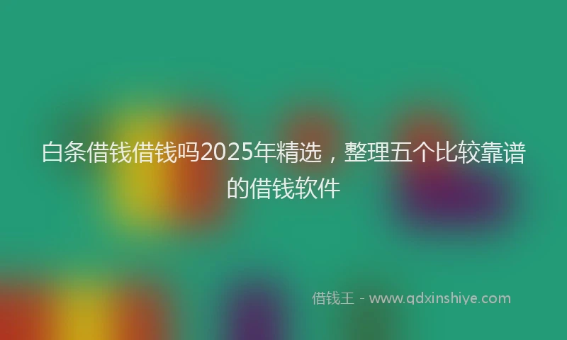 白条借钱借钱吗2025年精选，整理五个比较靠谱的借钱软件