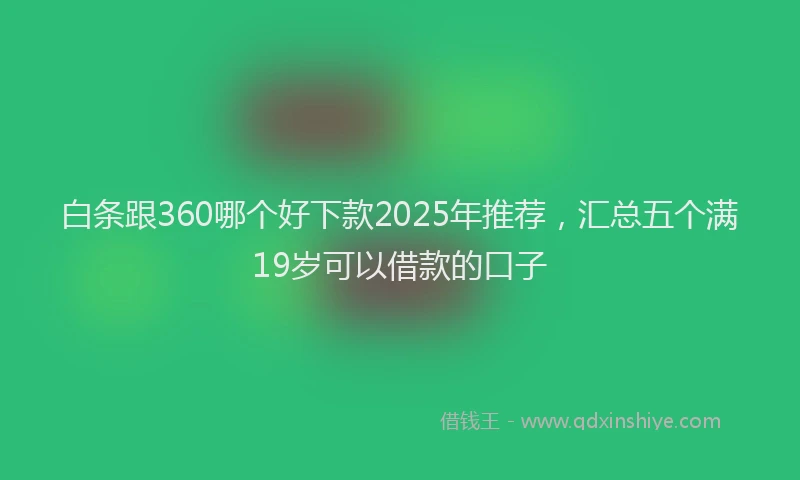 白条跟360哪个好下款2025年推荐，汇总五个满19岁可以借款的口子