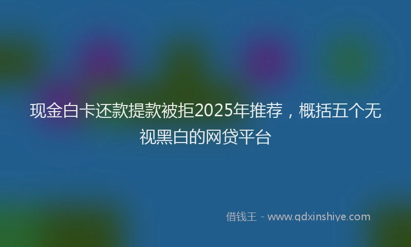 现金白卡还款提款被拒2025年推荐，概括五个无视黑白的网贷平台