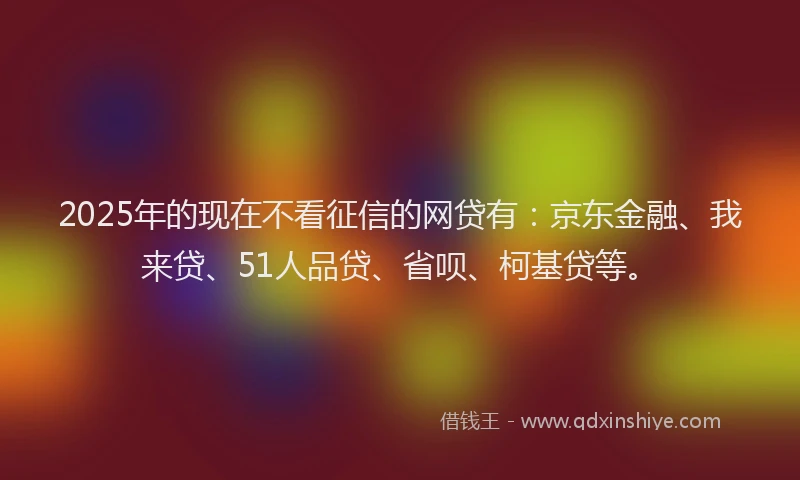 2025年的现在不看征信的网贷有：京东金融、我来贷、51人品贷、省呗、柯基贷等。
