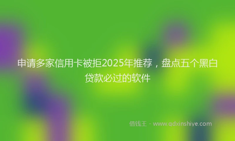申请多家信用卡被拒2025年推荐，盘点五个黑白贷款必过的软件