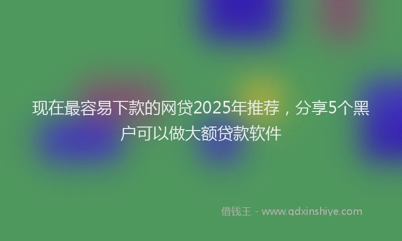 现在最容易下款的网贷2025年推荐，分享5个黑户可以做大额贷款软件