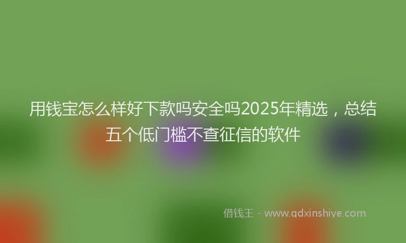 用钱宝怎么样好下款吗安全吗2025年精选，总结五个低门槛不查征信的软件