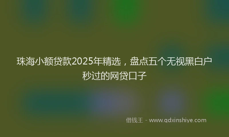 珠海小额贷款2025年精选，盘点五个无视黑白户秒过的网贷口子