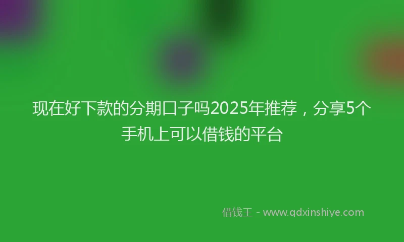 现在好下款的分期口子吗2025年推荐，分享5个手机上可以借钱的平台