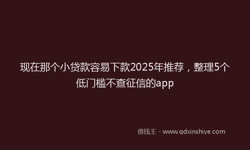 现在那个小贷款容易下款2025年推荐，整理5个低门槛不查征信的app