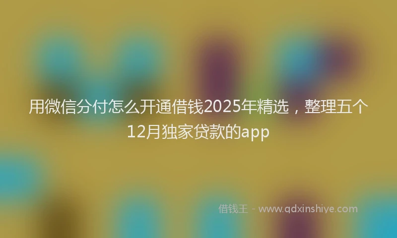 用微信分付怎么开通借钱2025年精选，整理五个12月独家贷款的app