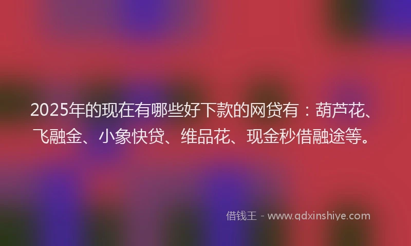 2025年的现在有哪些好下款的网贷有：葫芦花、飞融金、小象快贷、维品花、现金秒借融途等。