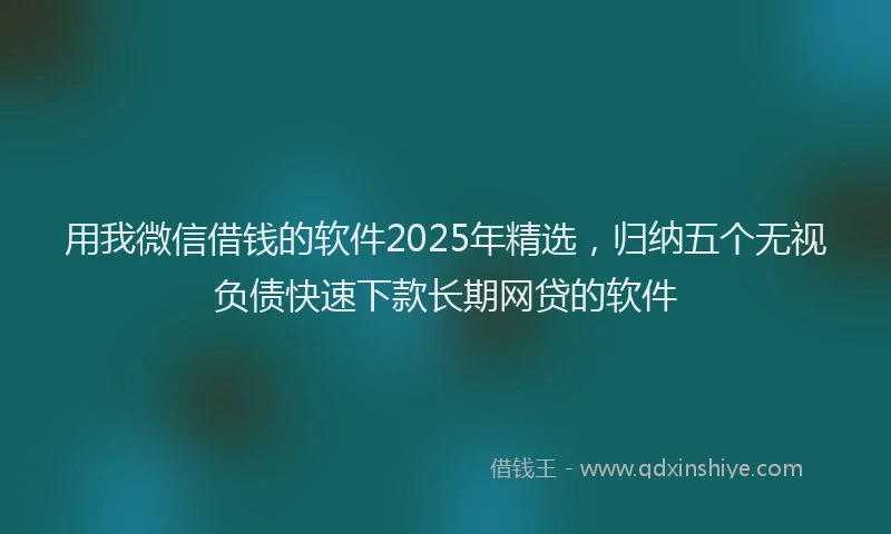 用我微信借钱的软件2025年精选，归纳五个无视负债快速下款长期网贷的软件