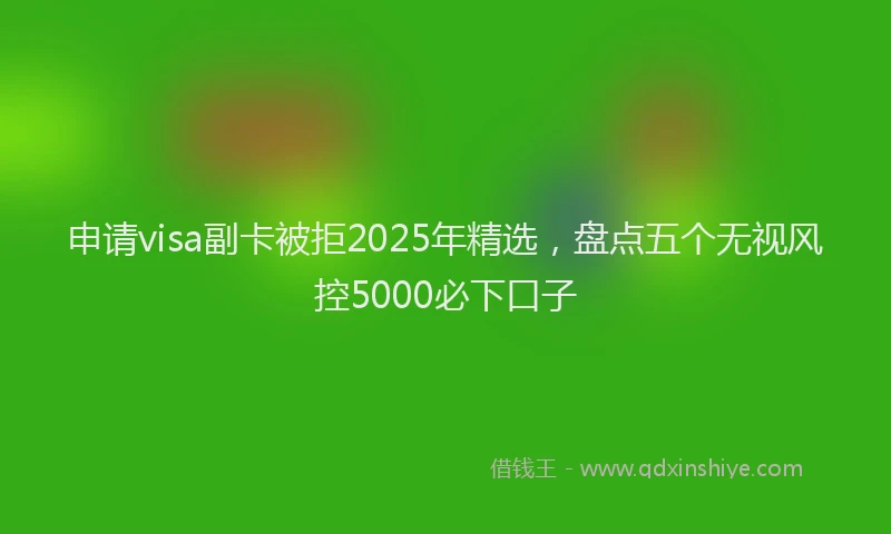 申请visa副卡被拒2025年精选，盘点五个无视风控5000必下口子