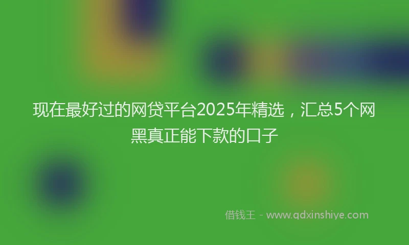 现在最好过的网贷平台2025年精选，汇总5个网黑真正能下款的口子
