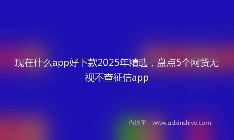 现在什么app好下款2025年精选，盘点5个网贷无视不查征信app