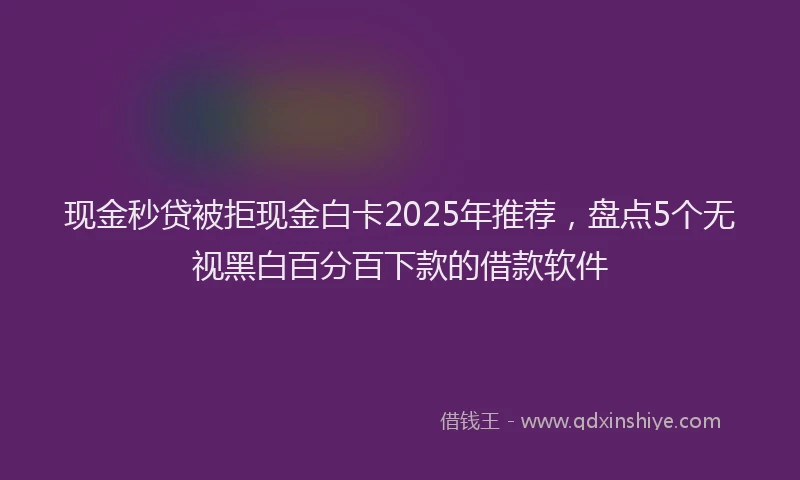 现金秒贷被拒现金白卡2025年推荐，盘点5个无视黑白百分百下款的借款软件