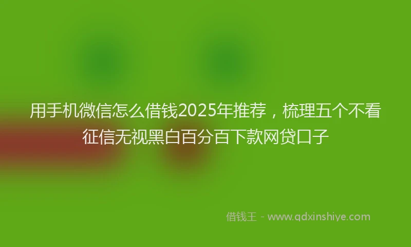 用手机微信怎么借钱2025年推荐，梳理五个不看征信无视黑白百分百下款网贷口子