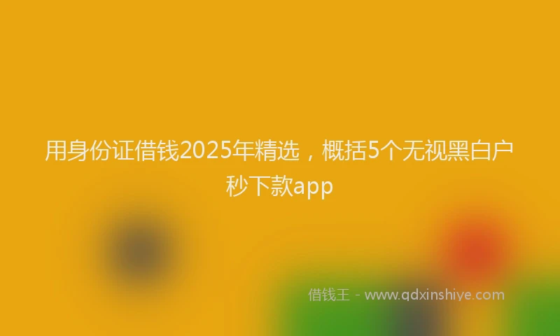 用身份证借钱2025年精选，概括5个无视黑白户秒下款app