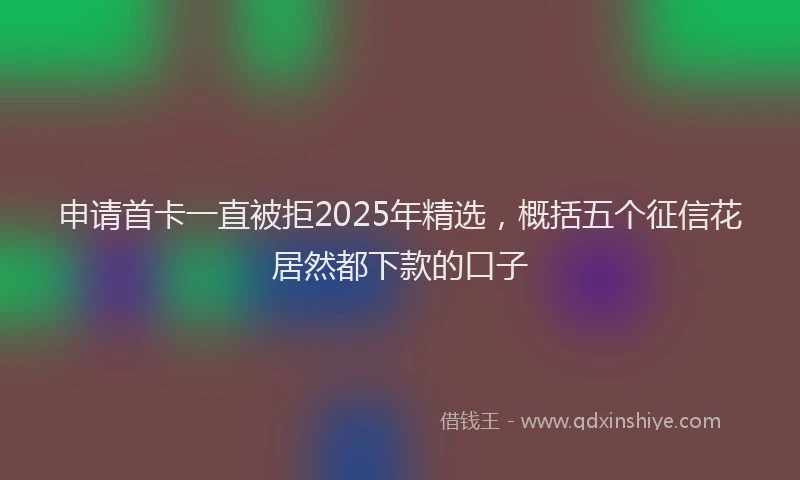 申请首卡一直被拒2025年精选，概括五个征信花居然都下款的口子