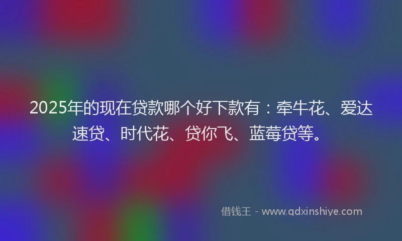 2025年的现在贷款哪个好下款有：牵牛花、爱达速贷、时代花、贷你飞、蓝莓贷等。