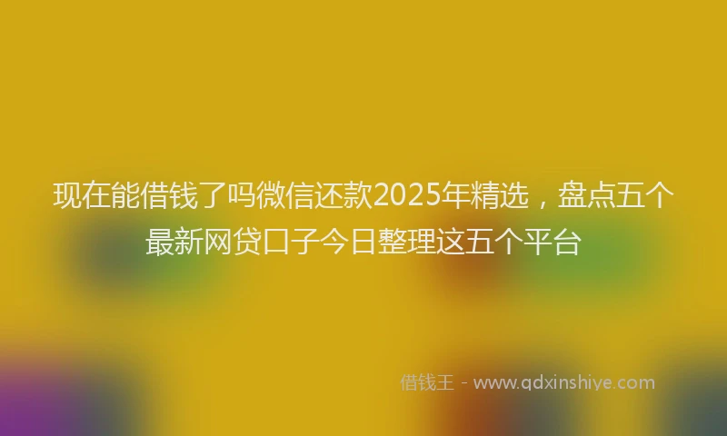 现在能借钱了吗微信还款2025年精选，盘点五个最新网贷口子今日整理这五个平台