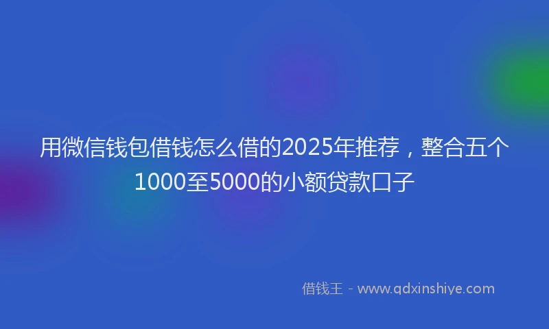 用微信钱包借钱怎么借的2025年推荐，整合五个1000至5000的小额贷款口子