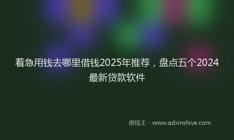 着急用钱去哪里借钱2025年推荐，盘点五个2024最新贷款软件