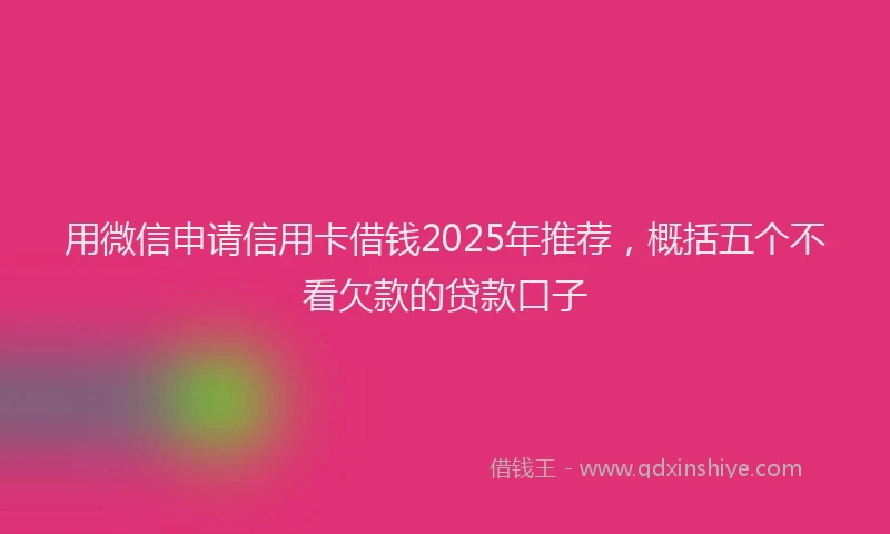 用微信申请信用卡借钱2025年推荐，概括五个不看欠款的贷款口子
