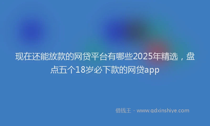 现在还能放款的网贷平台有哪些2025年精选，盘点五个18岁必下款的网贷app
