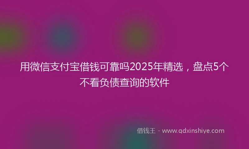 用微信支付宝借钱可靠吗2025年精选，盘点5个不看负债查询的软件