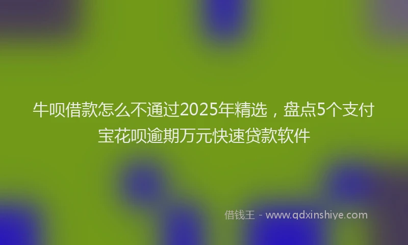 牛呗借款怎么不通过2025年精选，盘点5个支付宝花呗逾期万元快速贷款软件