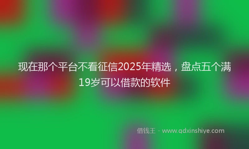 现在那个平台不看征信2025年精选，盘点五个满19岁可以借款的软件