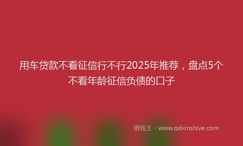 用车贷款不看征信行不行2025年推荐，盘点5个不看年龄征信负债的口子