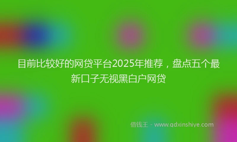 目前比较好的网贷平台2025年推荐，盘点五个最新口子无视黑白户网贷