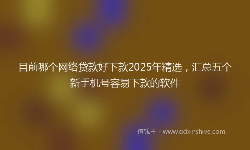 目前哪个网络贷款好下款2025年精选，汇总五个新手机号容易下款的软件
