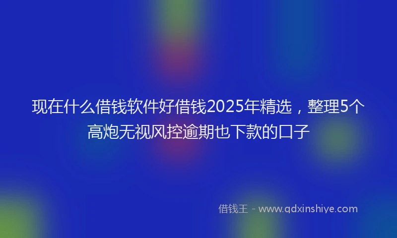 现在什么借钱软件好借钱2025年精选，整理5个高炮无视风控逾期也下款的口子
